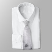 Cravate Glamorous Silver White Glitter Marble Gradient (Attaché)