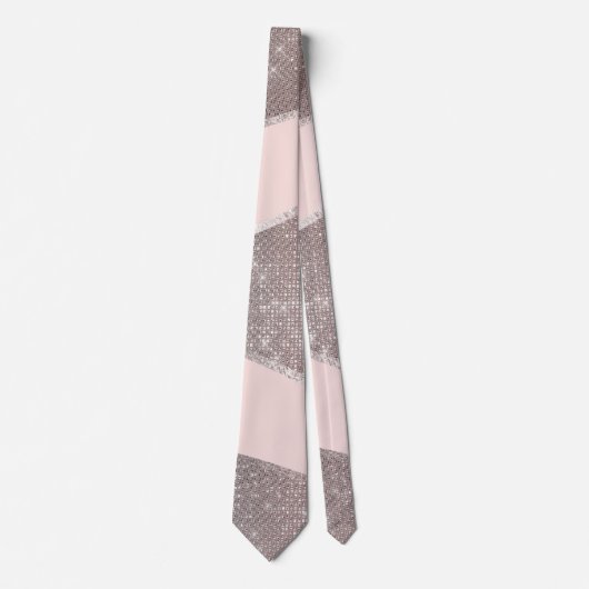 Cravate Glamour Rose argent brillant Parties scintillant o (Devant)