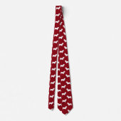 Cravate Glen d'Imaal Terrier Chien Silhouettes Motif Rouge (Dos)