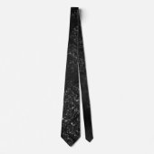 Cravate Glimmery Onyx Grunge | Black Silver Glam Damask (Devant)