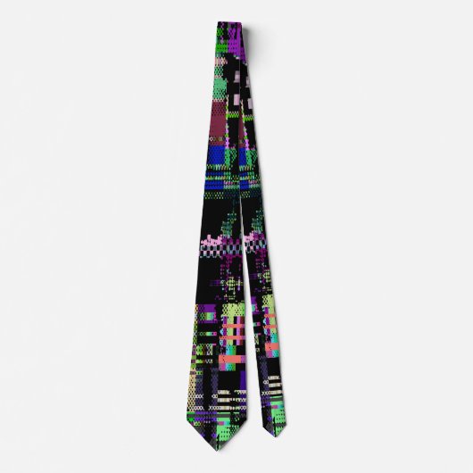 Cravate Glitch tech abstract pattern print (Devant)