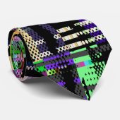 Cravate Glitch tech abstract pattern print (Roulé)
