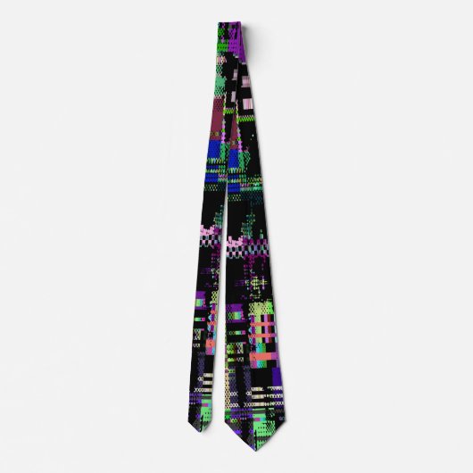 Cravate Glitch tech abstract pattern print (Dos)