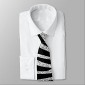 CRAVATE GLITTER SILVER ET STRIPES ZEBRA (Attaché)