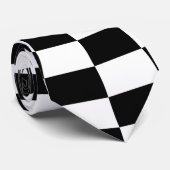 Cravate Globe À damiers noir/blanc Thunder_Cove (Roulé)