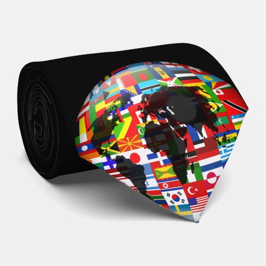 Cravate Globe de drapeau (Roulé)