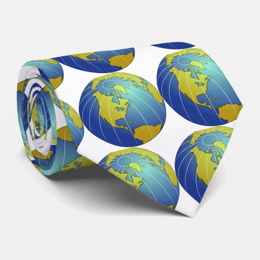 Cravate Globe de la terre (Roulé)