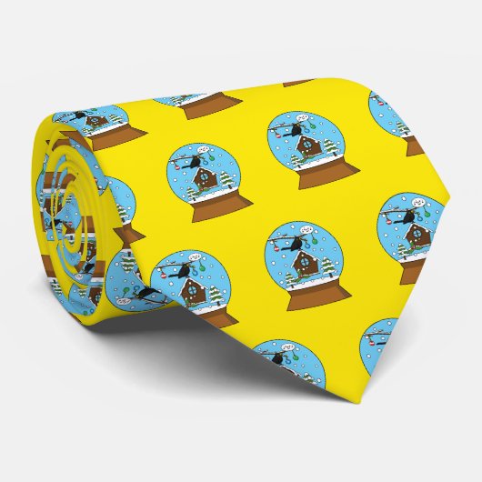 Cravate Globe des neiges avec chant Blackbird (Roulé)