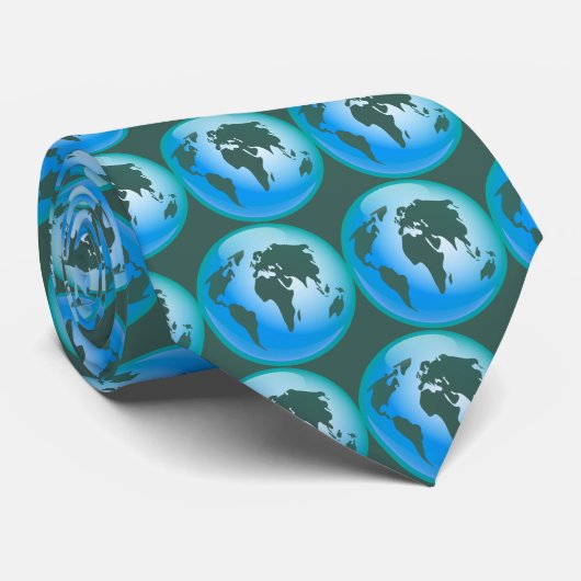 Cravate Globe du monde, globe du monde, globe du monde, (Roulé)