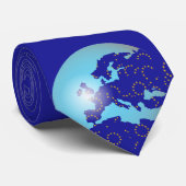 Cravate Globe européen de drapeau (Roulé)