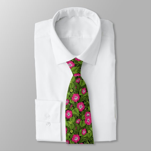 Cravate Gloire du matin en rose et vert (Attaché)