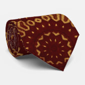 Cravate Glorieux Motif rouge et or (Roulé)