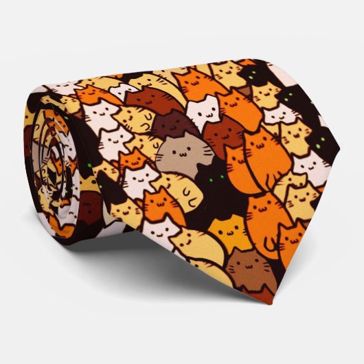 Cravate Glorious cats pattern .. Kawaii doodle art (Roulé)
