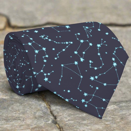 Cravate Glow Effect Star Map Constellations Spaceastrology