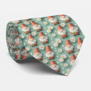 Cravate Gnome et marguerite Motif sans couture