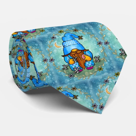 Cravate Gnome jouant des jacks (Roulé)