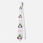 Cravate Gnome mignonne avec arbre de Noël Casquette et cad (Devant)