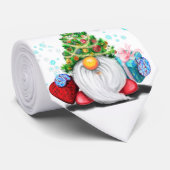 Cravate Gnome mignonne avec arbre de Noël Casquette et cad (Roulé)