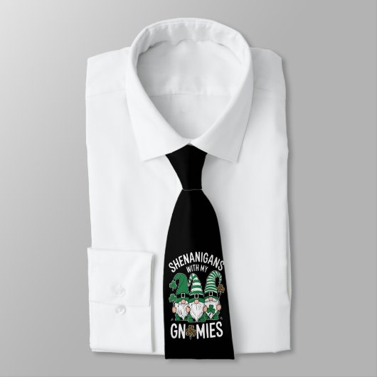 Cravate Gnomes léopard de la Saint-Patrick chanceux Shamro (Attaché)