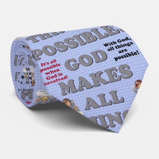 Cravate God Makes All Things Possible! Double Side Printed (Roulé)