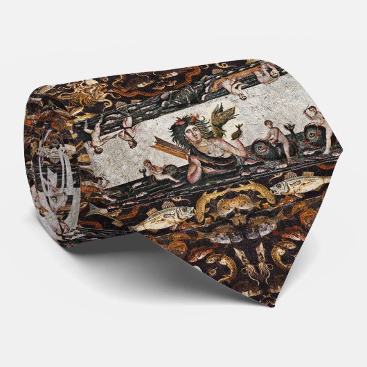 CRAVATE GODDESS DE MER THALASSA, DRAGON DE SERPINS, DOLPHI (Roulé)