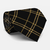 Cravate Gold and Black Elegant Plaid (Roulé)