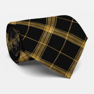 Cravate Gold and Black Elegant Plaid