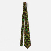 Cravate Gold and green Art Deco pattern on black (Dos)