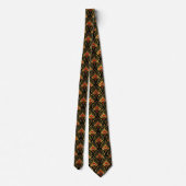 Cravate Gold and red Art Deco pattern on black (Dos)