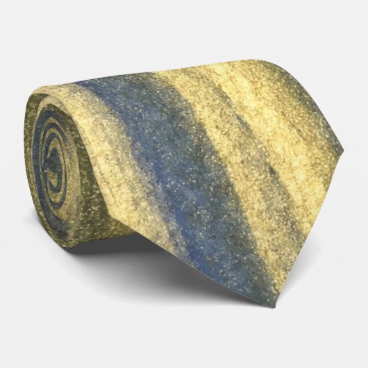 Cravate Gold Blue Lines (Roulé)