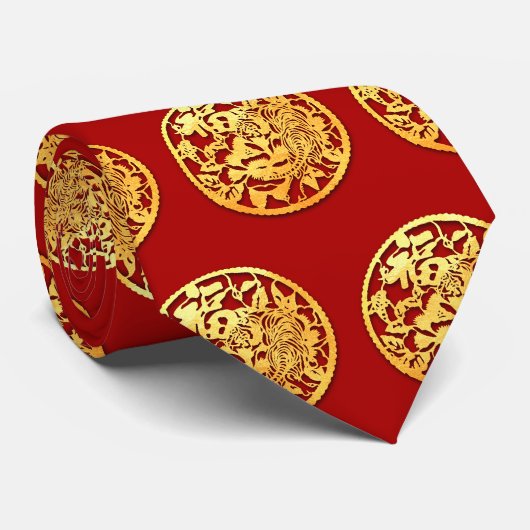 Cravate Gold Chinois Tiger coupé en papier Année Choisir l (Roulé)