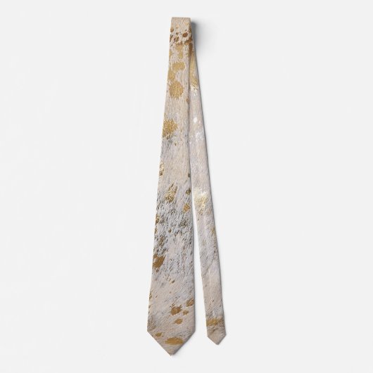Cravate Gold Cowhide Print Metallic (Devant)