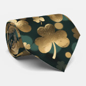 Cravate Gold Foil Shamrock Pattern St. Patrick's Day (Roulé)