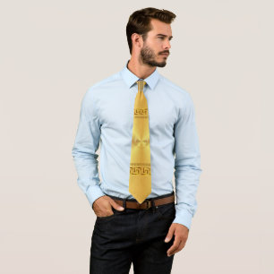 Cravate Gold Greek Key with Laurel Wreath Neck Tie