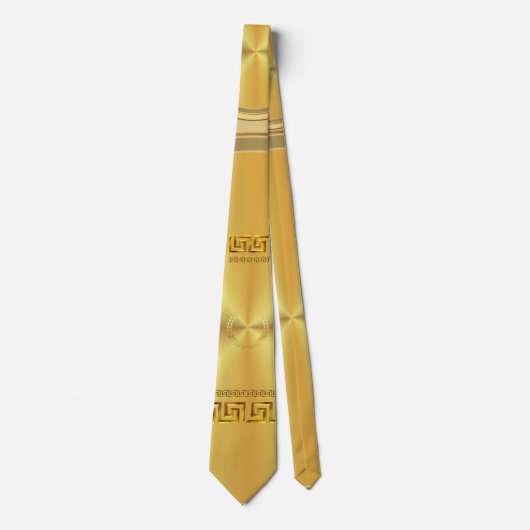Cravate Gold Greek Key with Laurel Wreath Neck Tie (Devant)