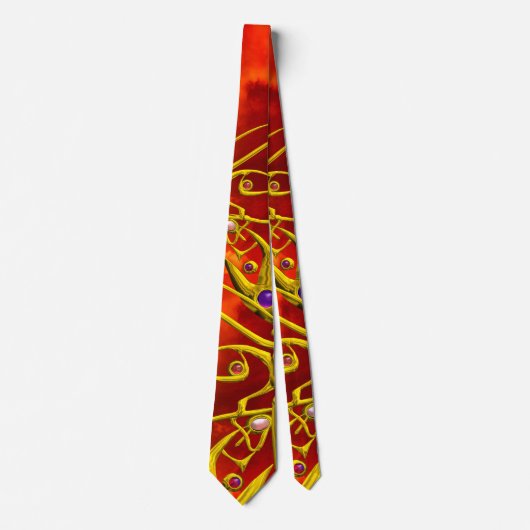 Cravate GOLD HYPER BUTTERFLY AILE AVEC PIERRES GEM, Rouge (Devant)