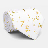 Cravate Gold Luxury Numéros & Devise Symboles Motif (Roulé)