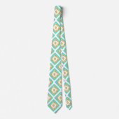 Cravate Gold & Turquoise Chic Ikat Motif (Devant)