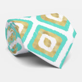Cravate Gold & Turquoise Chic Ikat Motif (Roulé)