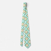 Cravate Gold & Turquoise Chic Ikat Motif (Dos)