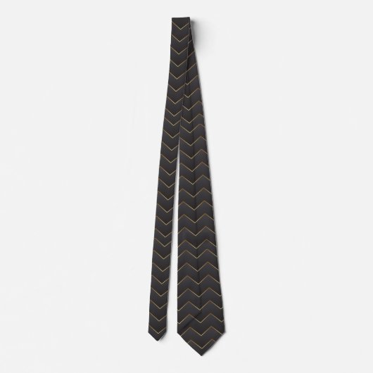 Cravate Gold Zig Zag Chevron Motif (Dos)