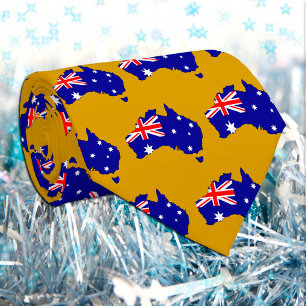 Cravate Golden Australia fashion Cravate, Drapeau australi