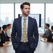 Cravate Golden Bitcoin Elégance