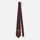 Cravate Golden Double Snake Caduceus (Devant)
