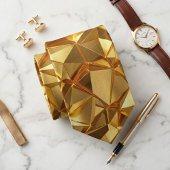 Cravate Golden Faceted Crystal Geometric