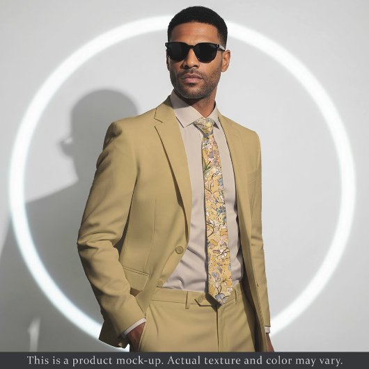 Cravate Golden Impressionist Floral Necktie