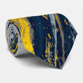 Cravate Golden liquid with blue tones (Roulé)