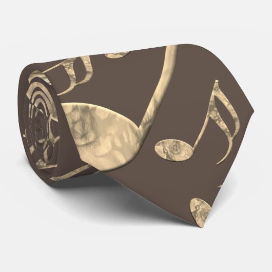 Cravate Golden Plectron - Design élégant pour les mélomane (Roulé)