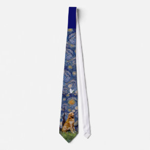 Cravate Golden Retriever 1 dans Starry Night