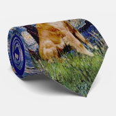 Cravate Golden Retriever 1 dans Starry Night (Roulé)